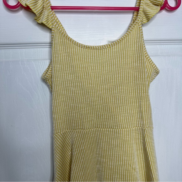 Caution To The Wind Top Sleeveless Ruffles Striped Yellow & White Sz Extra Small - Picture 15 of 16